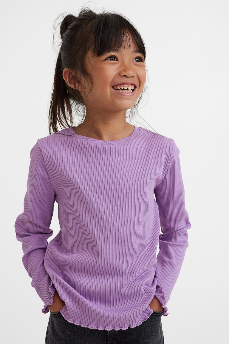 

2 топа в рубчик H&M, фиолетовый/красный