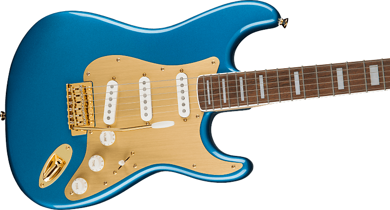 цена Squier 40th Anniversary Gold Edition Stratocaster Золотая анодированная накладка Лейк-Плэсид Синий 40th Anniversary Gold Edition Stratocaster Gold Anodized Pickguard Lake Placid Blue