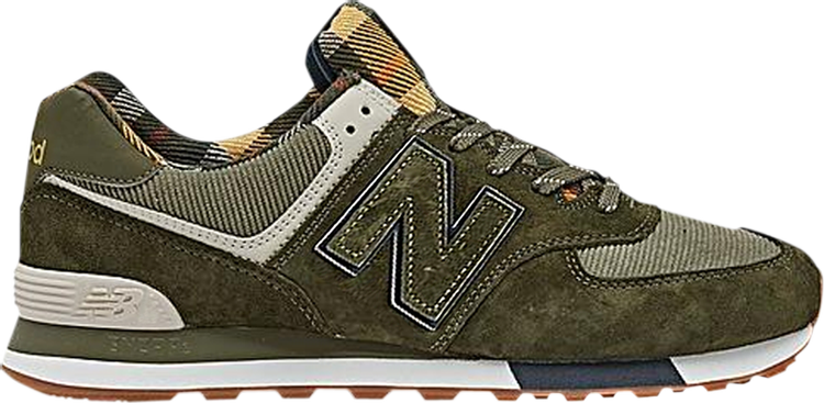 Кроссовки New Balance 574, темно-зеленый/кремовый - фото