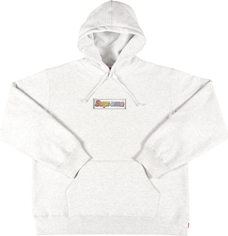 Толстовка Supreme Bling Box Logo Hooded Sweatshirt 'Ash Grey', серый