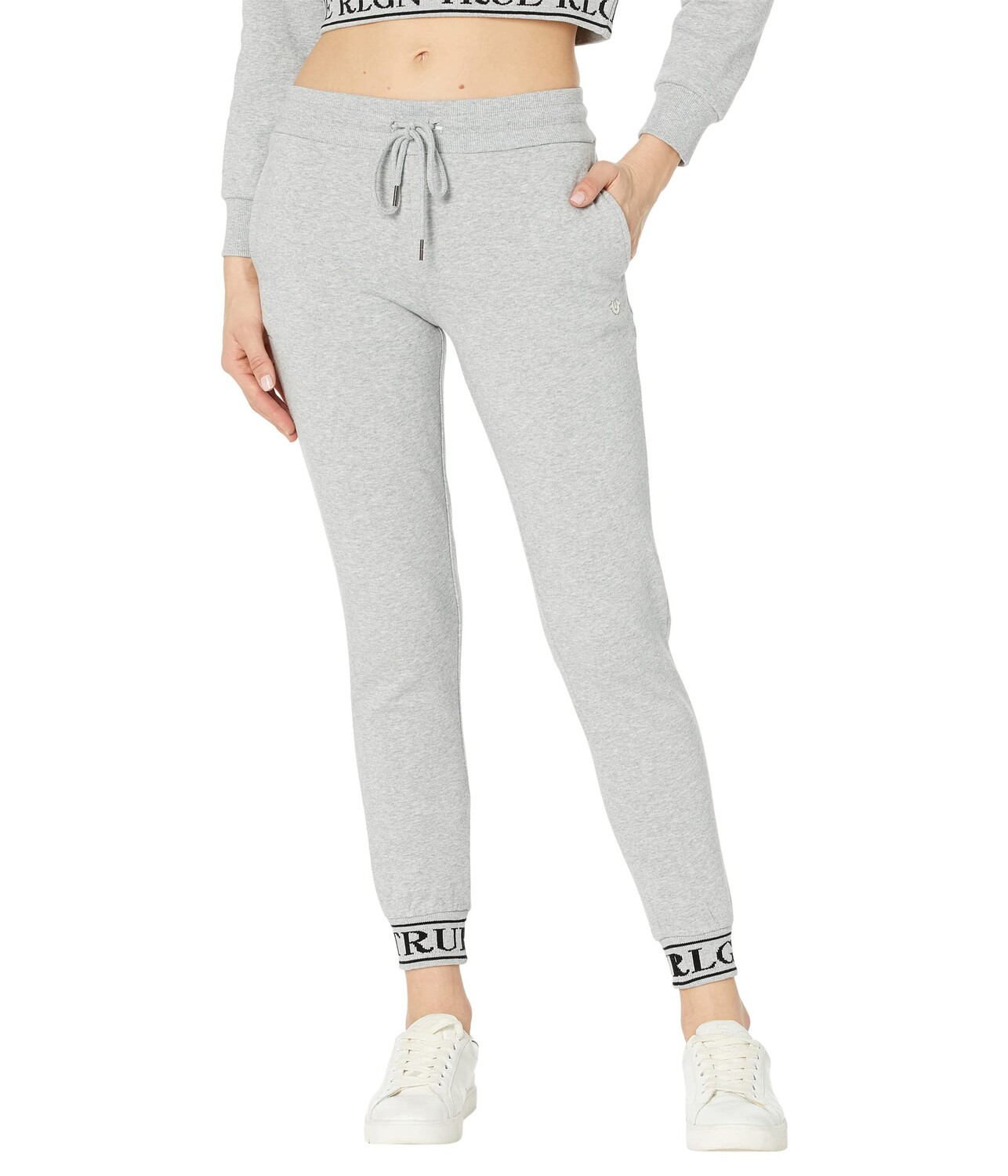

Джогггеры True Religion, Ticker Logo Mid-Rise Joggers, Серый