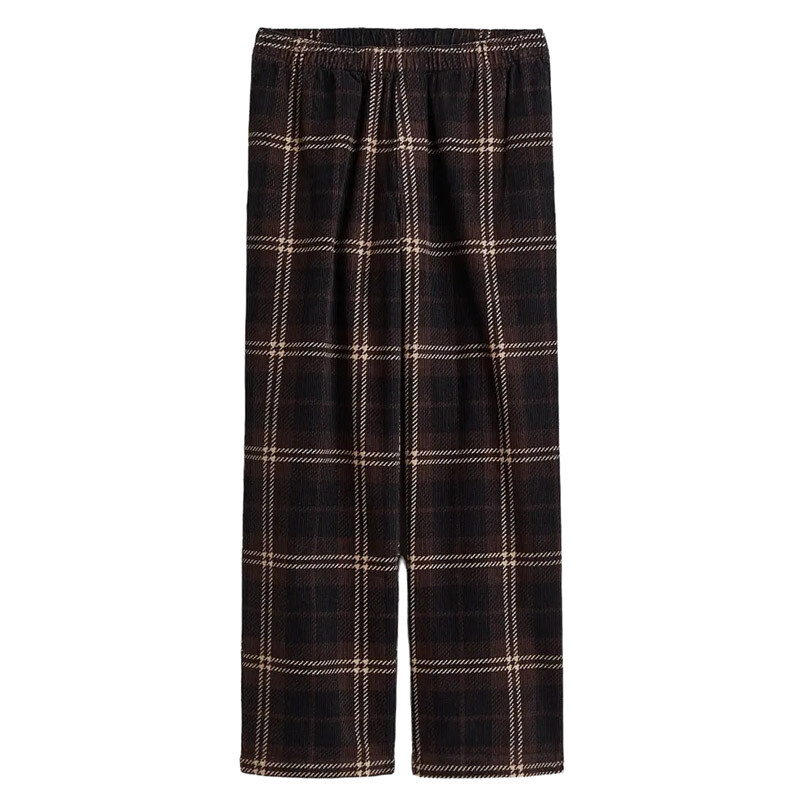 

Брюки H&M Checked Loose Fit Corduroy, коричневый