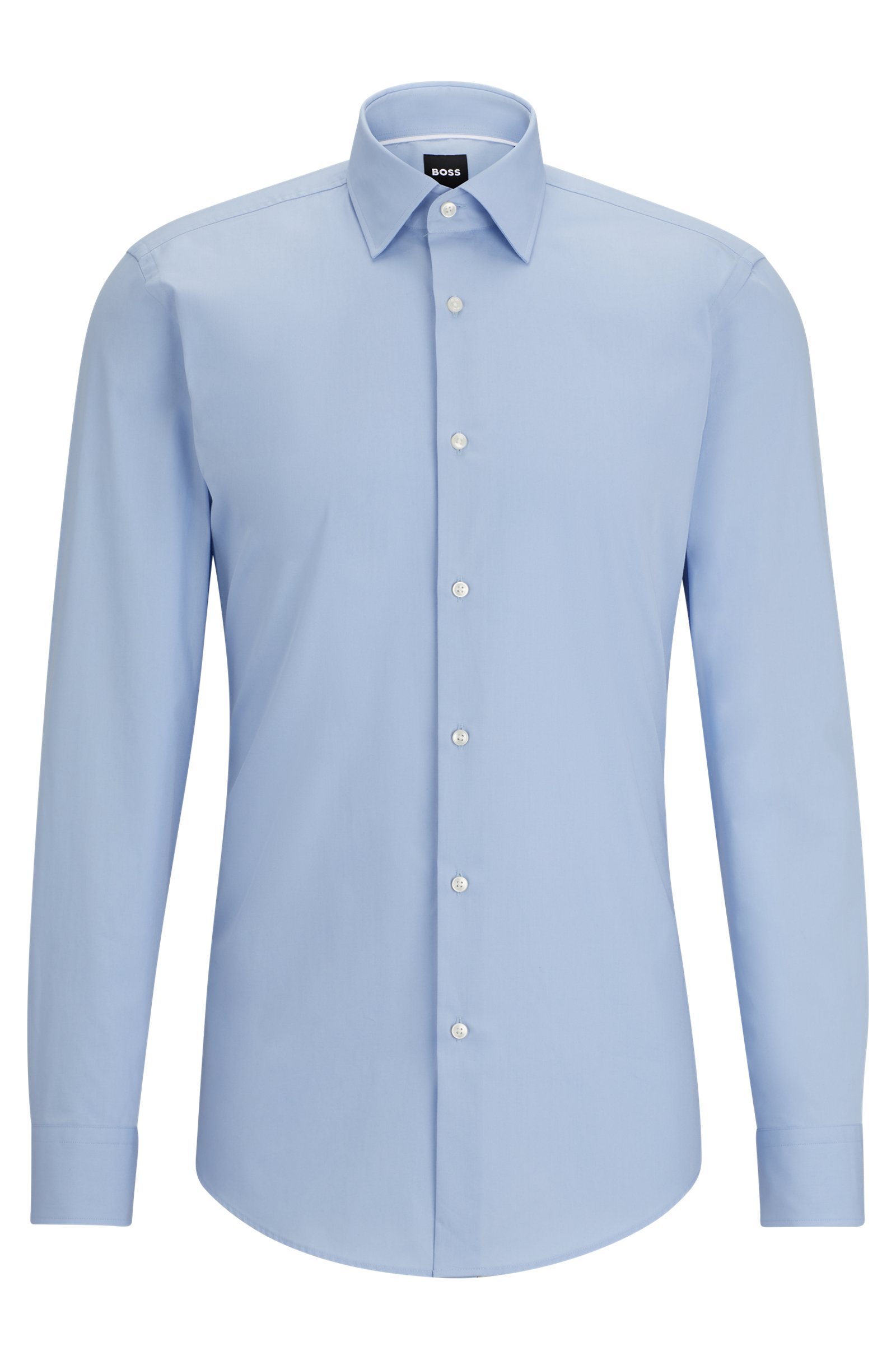 цена Рубашка Boss Slim-fit In Easy-iron Cotton Poplin, голубой