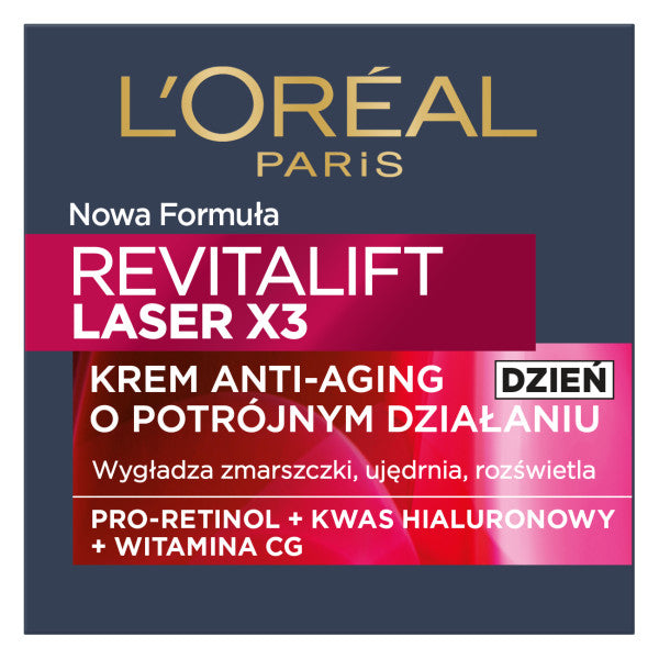 L'Oreal Paris Revitalift Laser X3 Омолаживающий крем тройного действия на день 50мл