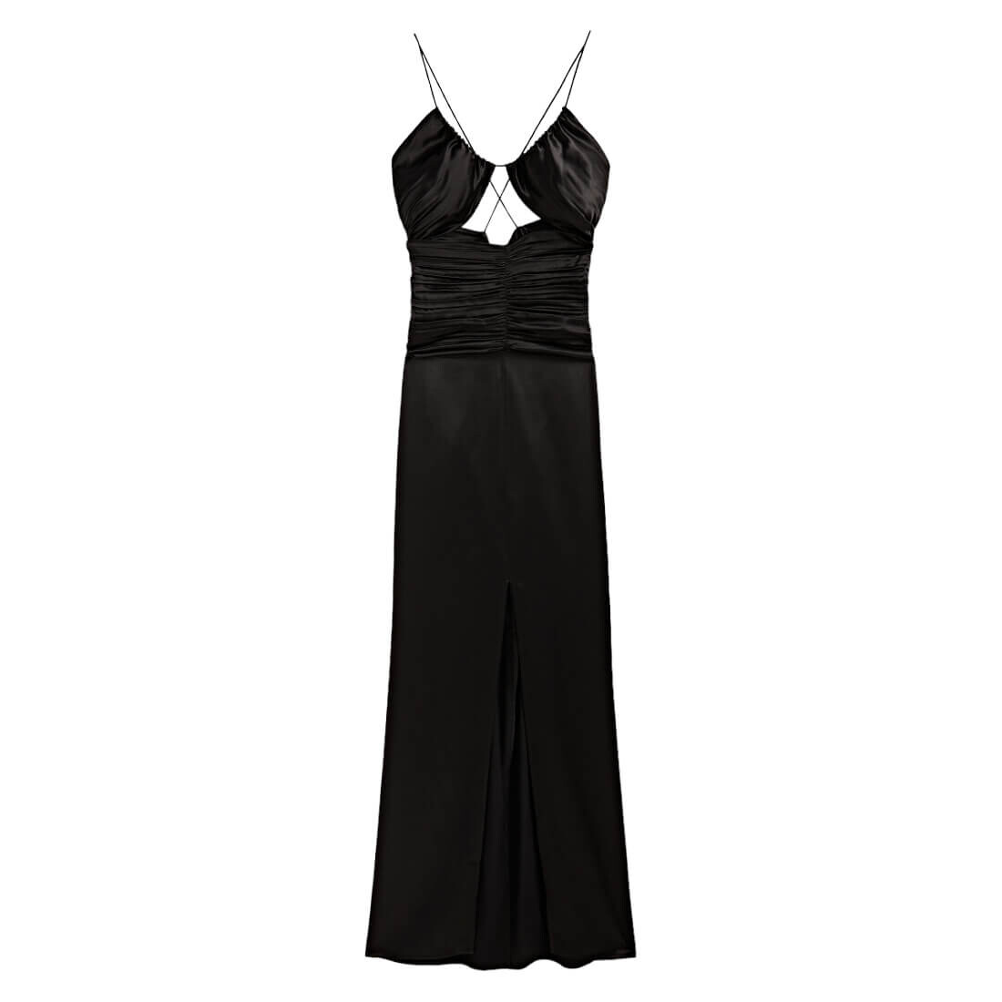 

Платье Massimo Dutti Studio With Cut-out And Gathered Details, черный