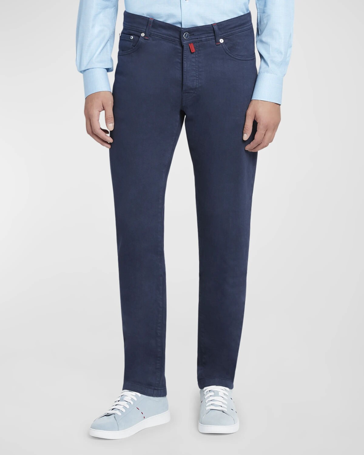 

Мужские прямые джинсы с 5 карманами Kiton, цвет Blue