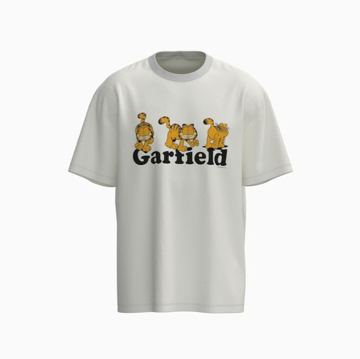 

Футболка Garfield print boxy fit short sleeve, белый