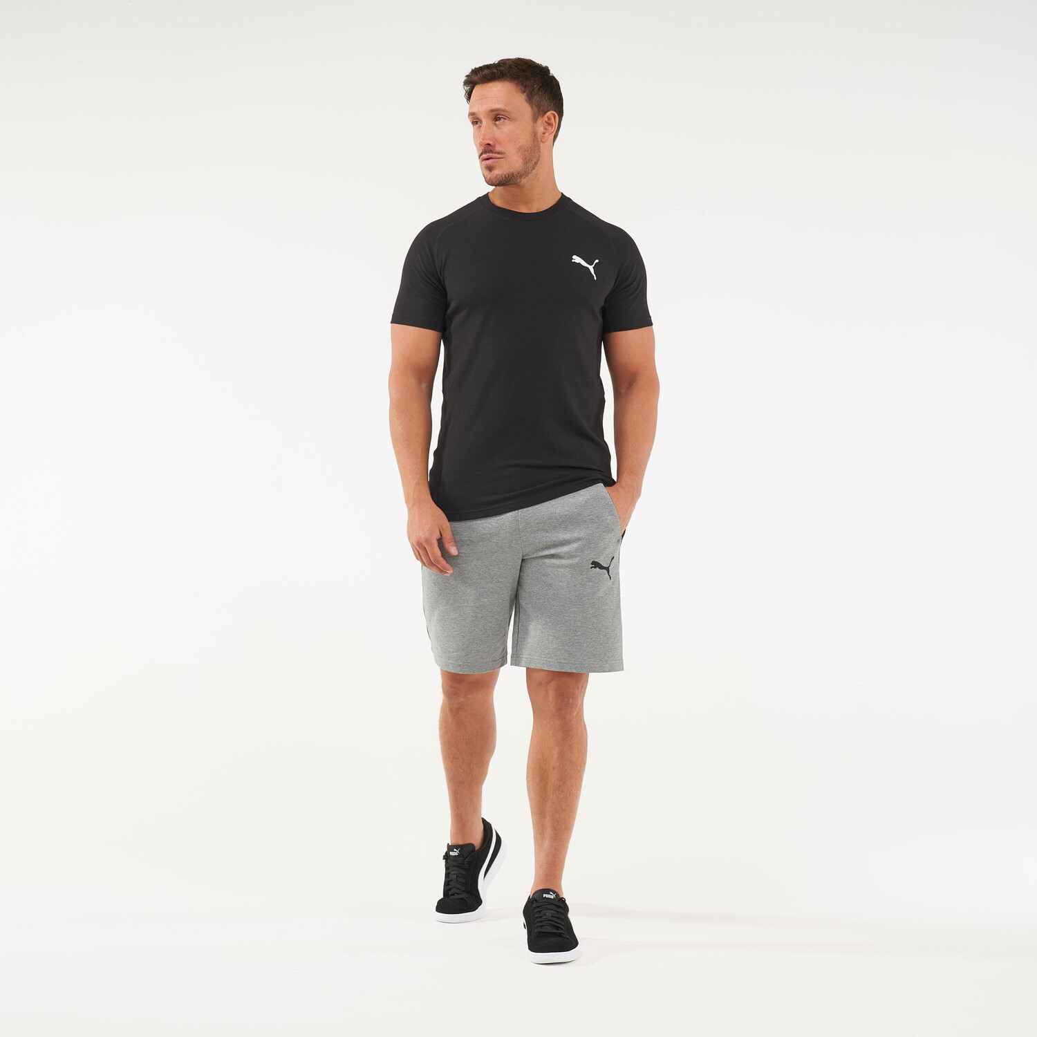 

Футболка фитнес хлопок мужская черная PUMA