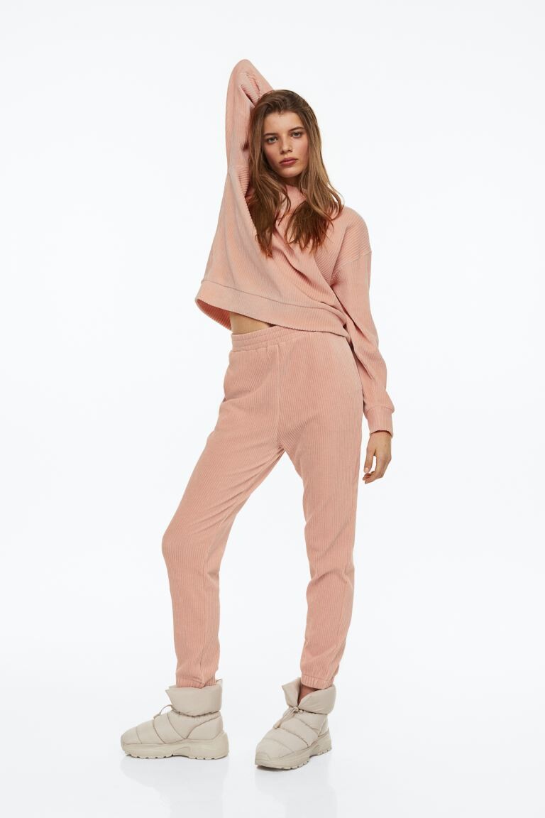 

Велюровые джоггеры H&M, пудрово-розовый