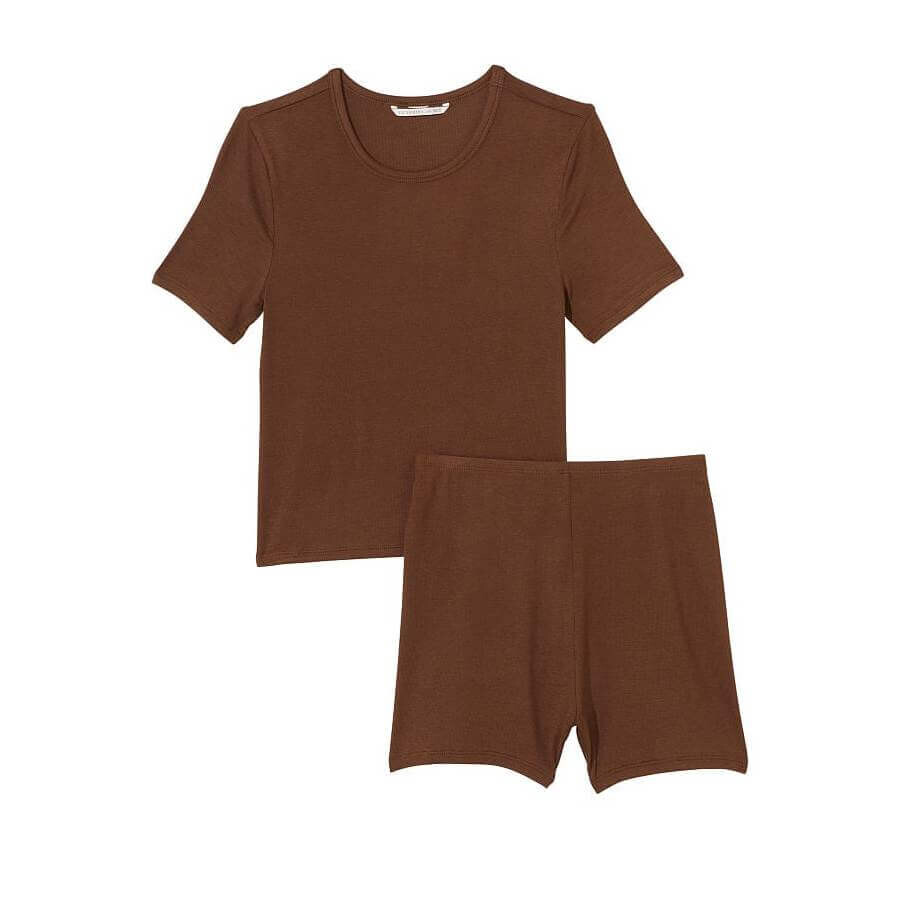 

Комплект Victoria's Secret Ribbed Modal Tee, 2 предмета, коричневый