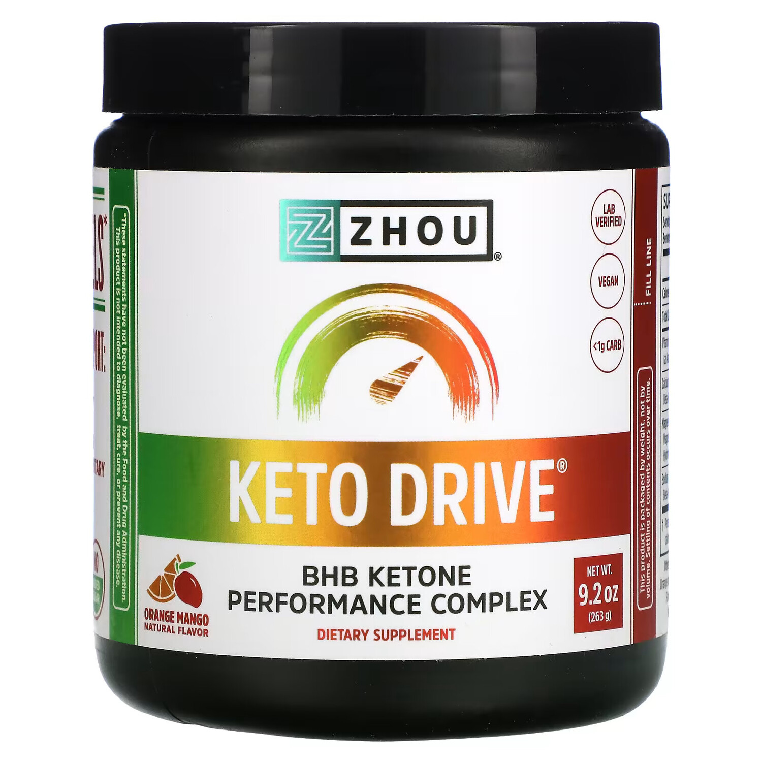 

Zhou Nutrition, Keto Drive, апельсин манго, 8,29 унц. (235 г)