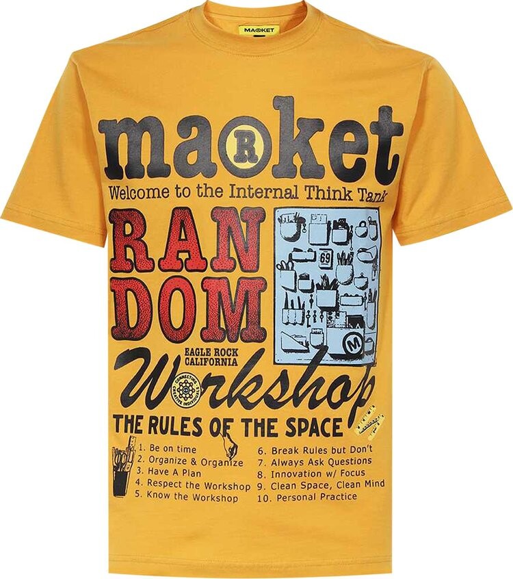 

Футболка Market Random Workshop Think Tank Tee 'Yellow', желтый