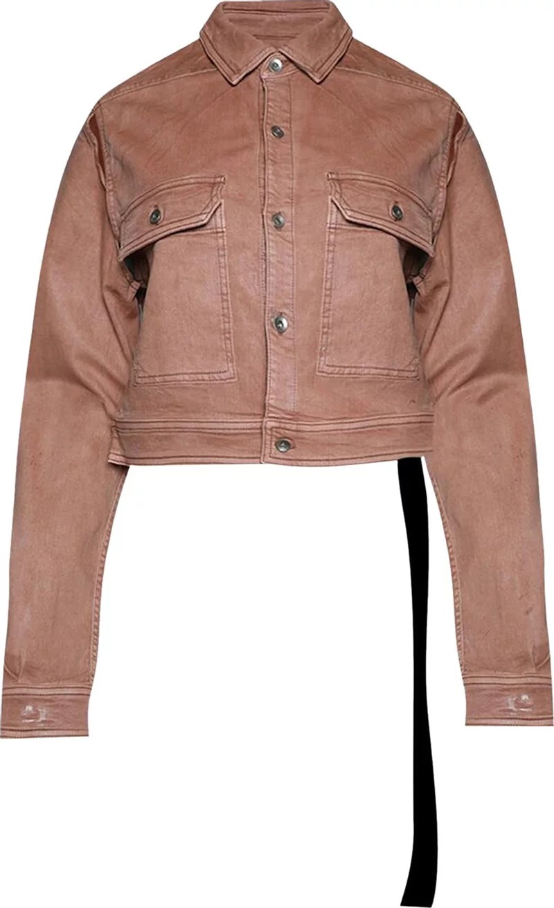 Куртка-рубашка Rick Owens DRKSHDW Cape Sleeve Cropped, темно-розовый куртка рубашка демисезонная укороченная оверсайз ветрозащитная без карманов размер 46 черный