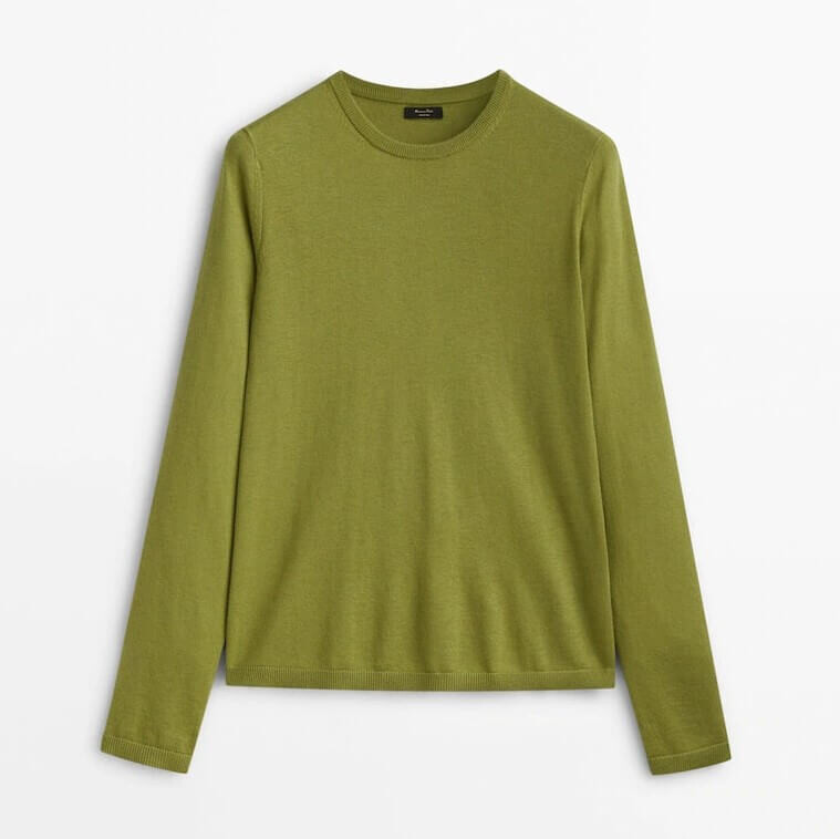 

Свитер Massimo Dutti Crew Neck Wool Blend, зеленый