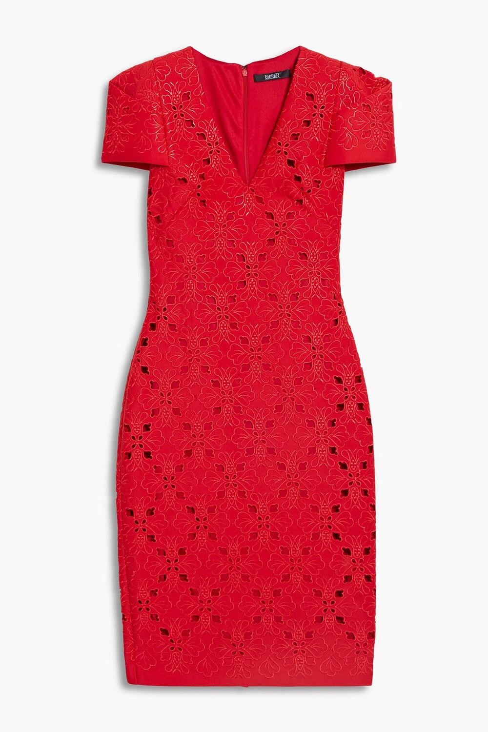 

Платье из английской понтовой ткани с вышивкой Broderie BADGLEY MISCHKA, красный