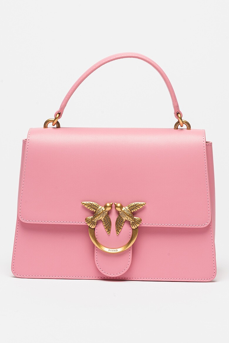

Кожаная сумка Love One с логотипом Pinko, розовый