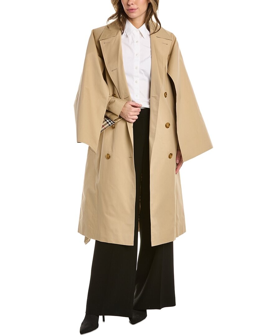 

Тренч Burberry из габардина, бежевый