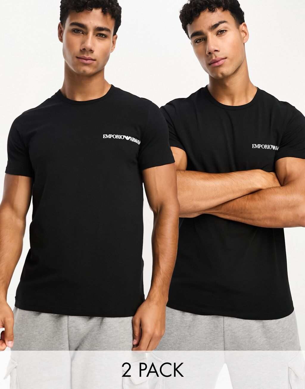 

Набор из 2 черных футболок Emporio Armani Bodywear, Черный