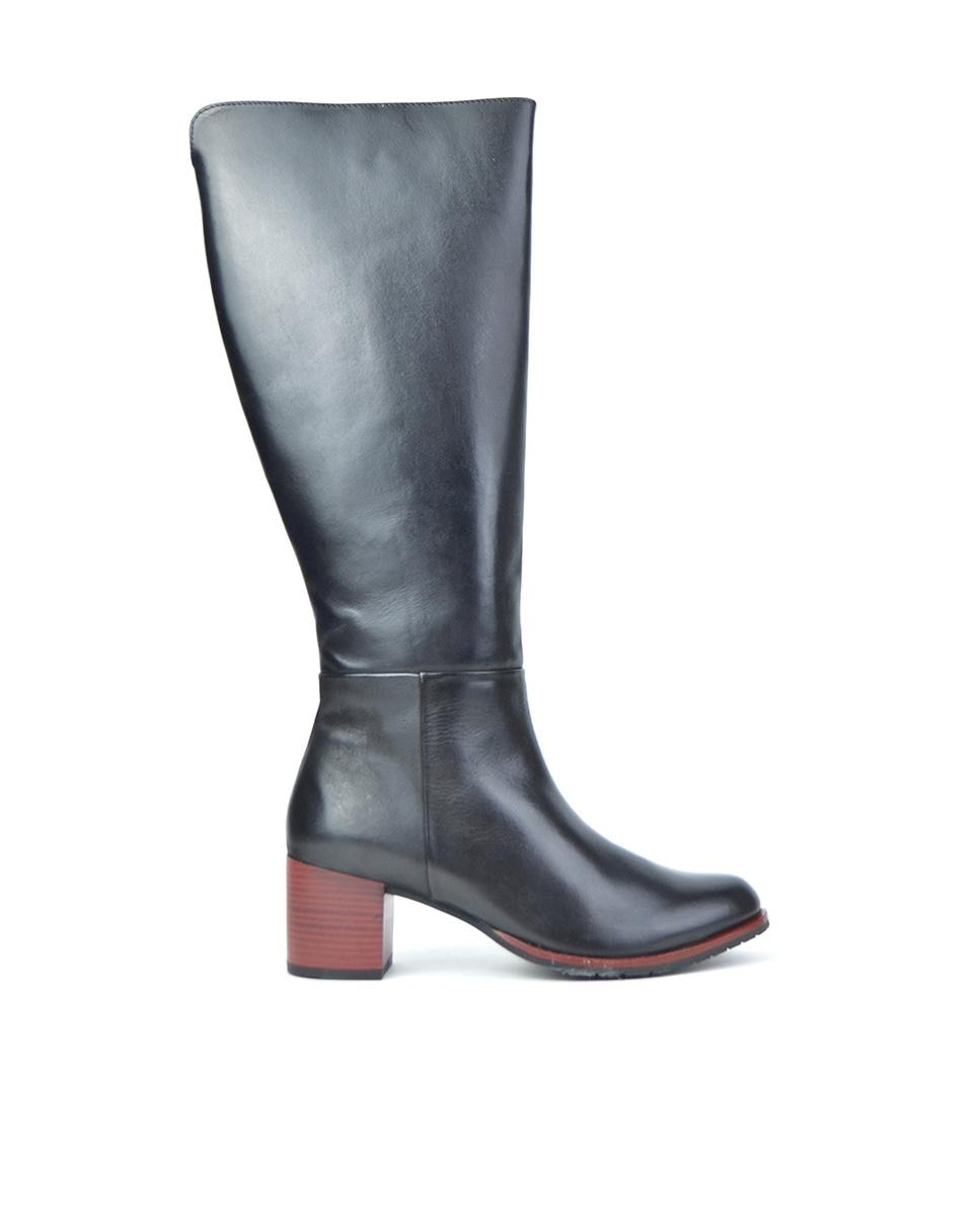 Женские высокие кожаные сапоги Javier Larrainzar, черный высокие ботинки женские dorothy черный 38
