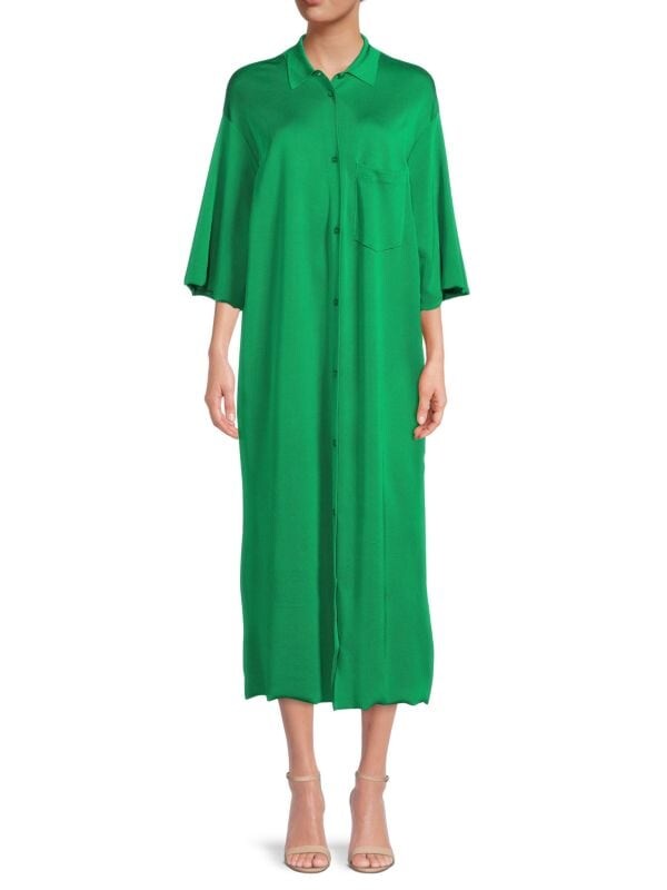 

Платье-рубашка Balenciaga миди вязаное, зеленый