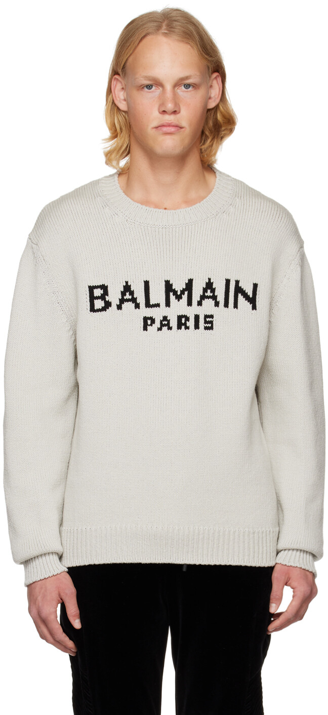 

Свитер с круглым вырезом Off-White Balmain, Серый