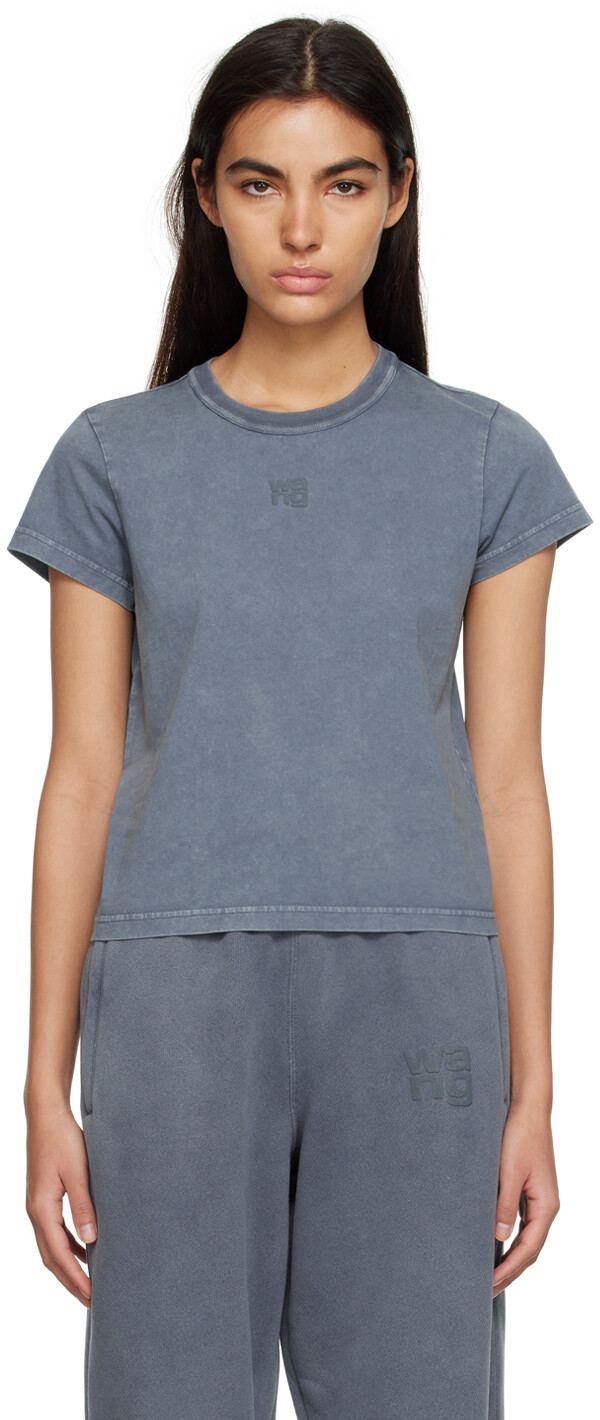 

Синяя укороченная футболка alexanderwang.t