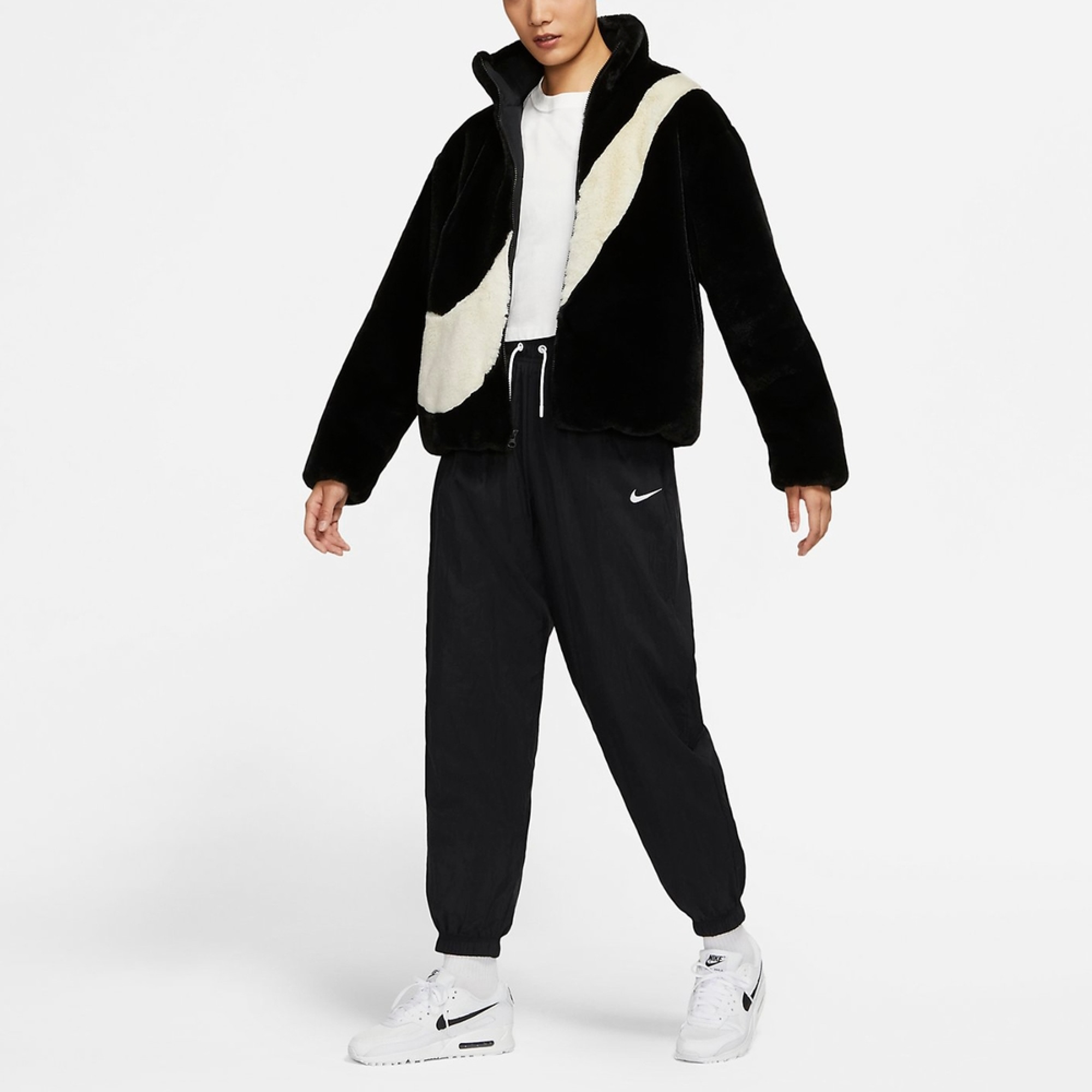 Nike faux shop fur coat