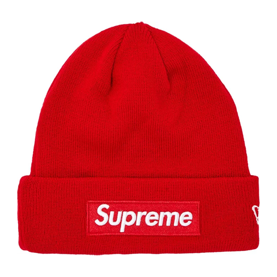 Шапка Supreme x New Era Box Logo Beanie, красный шапка new era multi logo beanie черный размер без размера