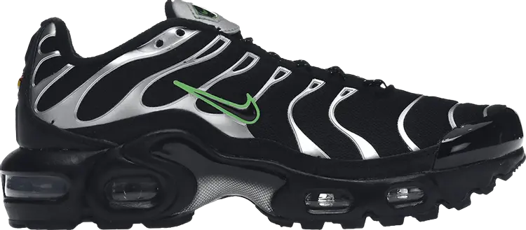 

Кроссовки Nike Air Max Plus GS 'Black Silver Green Strike', черный