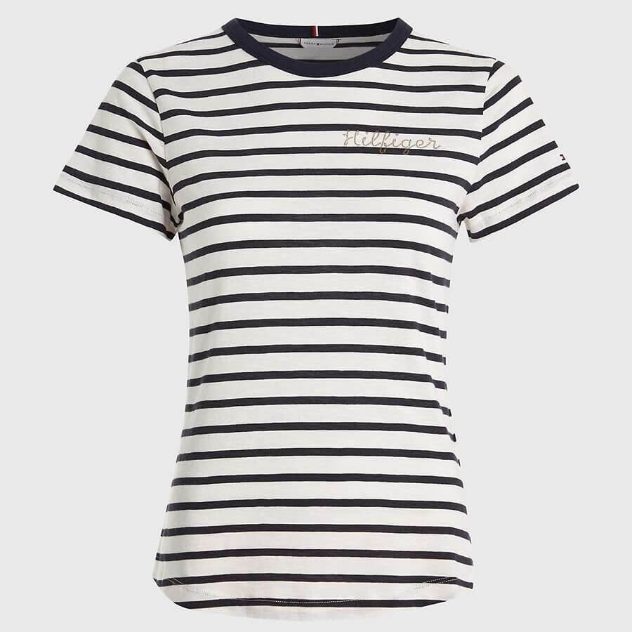 

Футболка Tommy Hilfiger Slim Fit Rope Logo, белый/темно-синий