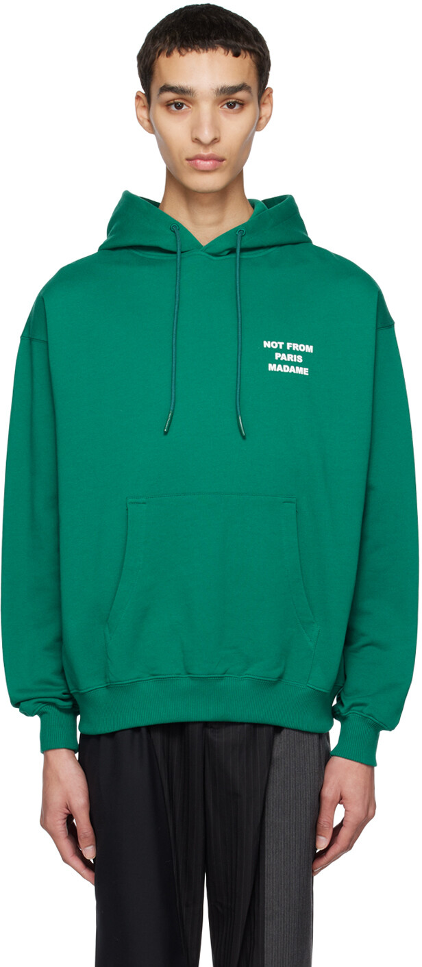 

Зеленая худи в клетку 'Le Hoodie Slogan' Drôle De Monsieur, Зеленый