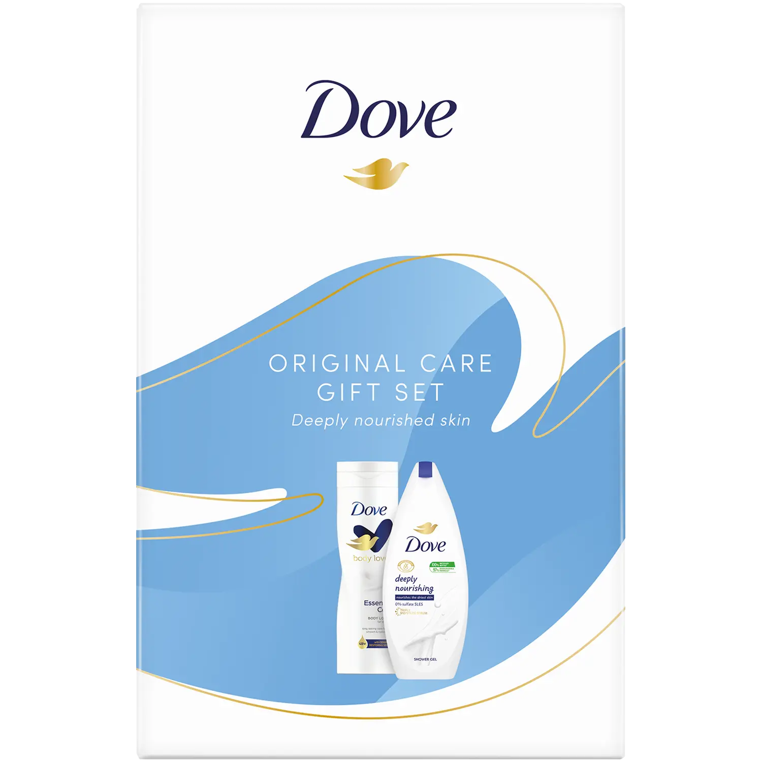 

Dove Deeply Nourishing набор: гель для душа, 250 мл + лосьон для тела, 250 мл