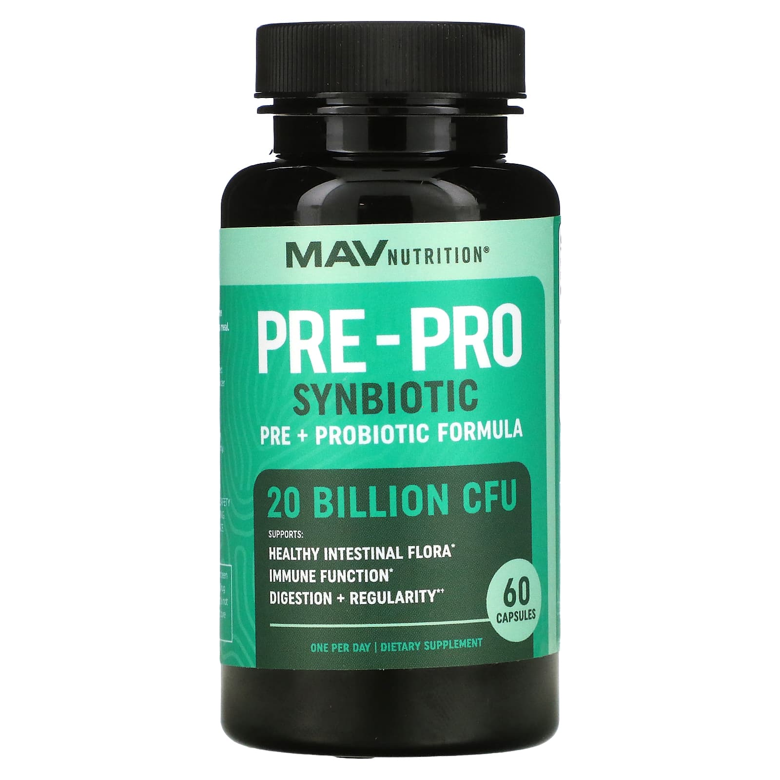 Пребиотик и Пробиотик MAV Nutrition, 60 растительных капсул healthybiom пребиотик и пробиотик для контроля веса и получения энергии 12 млрд кое 60 растительных капсул