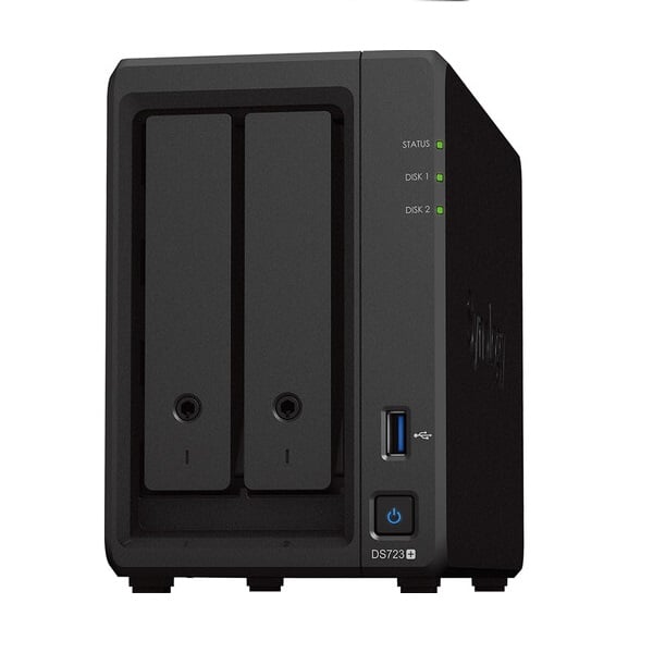 Сетевое хранилище Synology DS723+ NAS с 2 отсеками, черный - фото