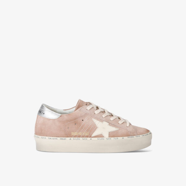 

Женские кожаные низкие кроссовки hi star 25726 с вышитыми звездами Golden Goose, розовый