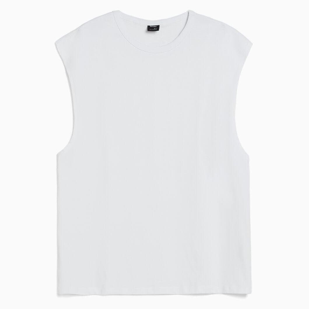 

Футболка Bershka Sleeveless Oversize, белый