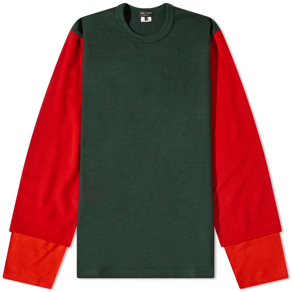 

Футболка Comme des Garçons Homme Plus Long Sleeve Layered Panel Tee, Серый
