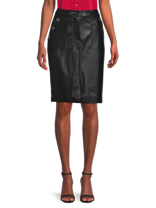 

Однотонная мини-юбка прямого кроя Tommy Hilfiger Black