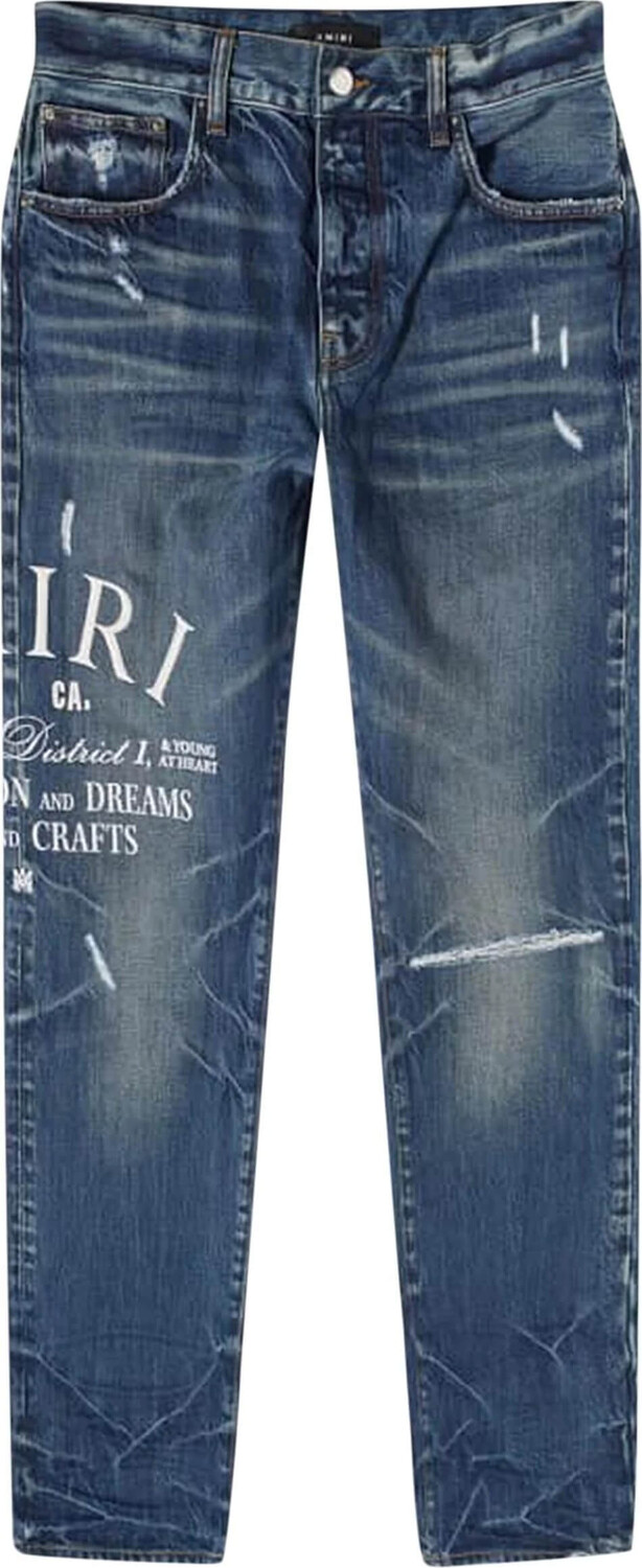 

Джинсы Amiri Arts District Embroidered, синий