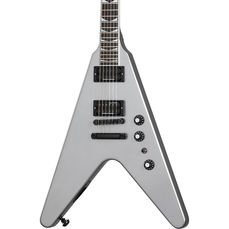 Электрогитара Gibson Dave Mustaine Flying V EXP в серебристом металлике DSVX00S1BC1