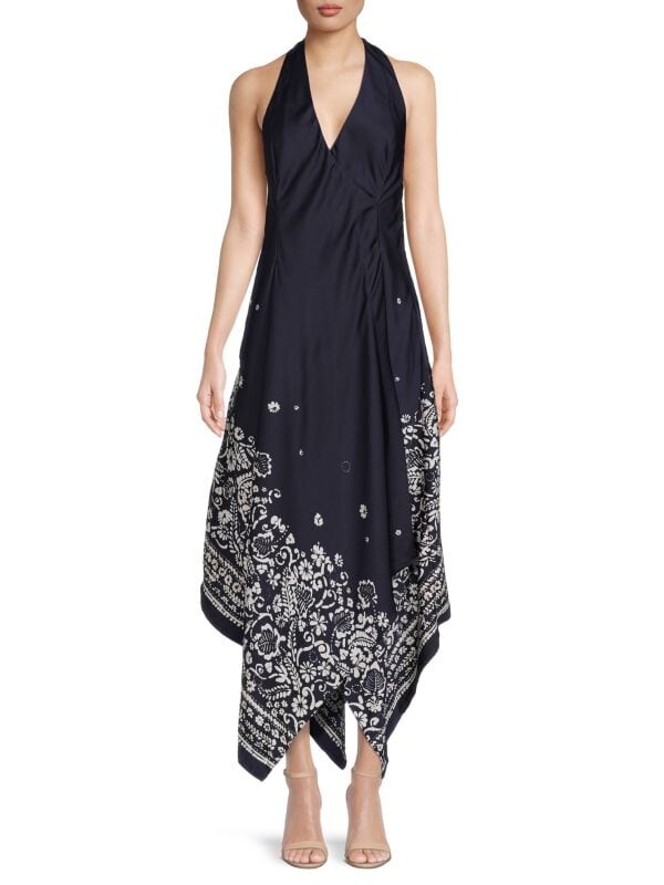 

Платье Donna Karan с цветочным принтом, белый
