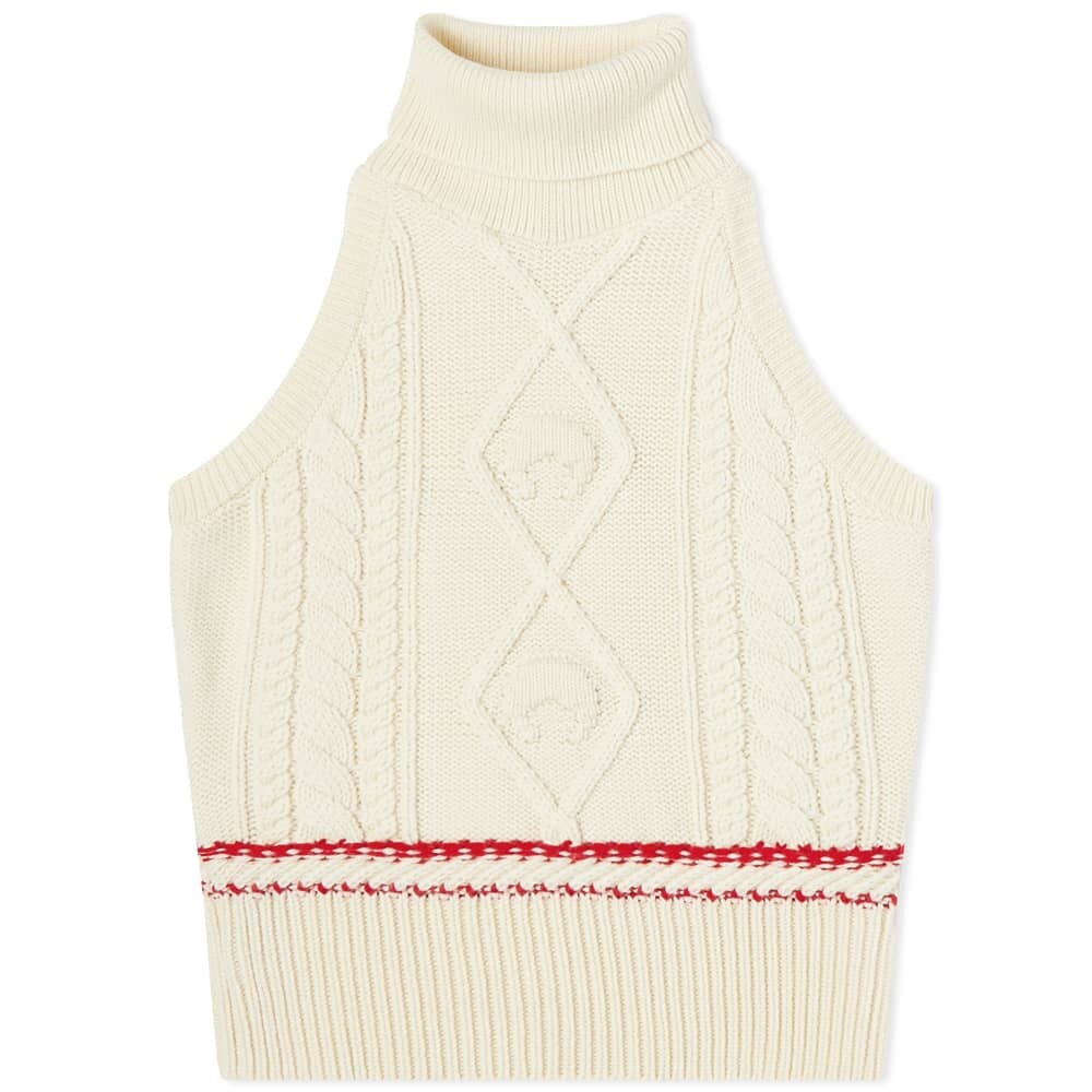 

Джемпер Marine Serre Cable Knit Sleeveless Turtleneck Top