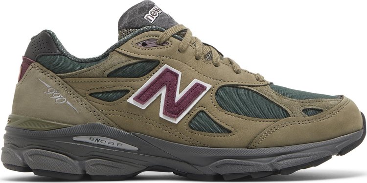 Кроссовки New Balance Teddy Santis x 990v3 Made in USA 'Green Purple', зеленый - фото