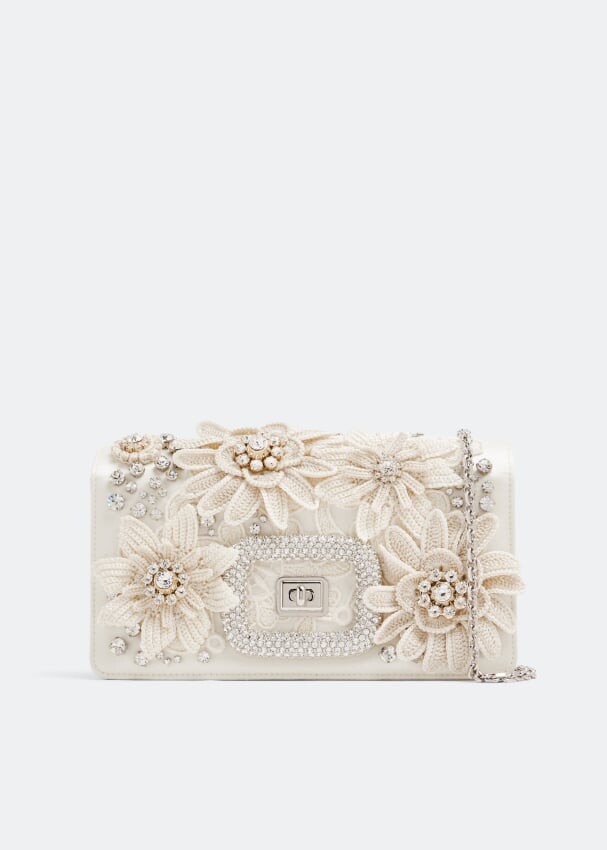 

Сумка ROGER VIVIER Viv' Choc Fleur mini bag, белый