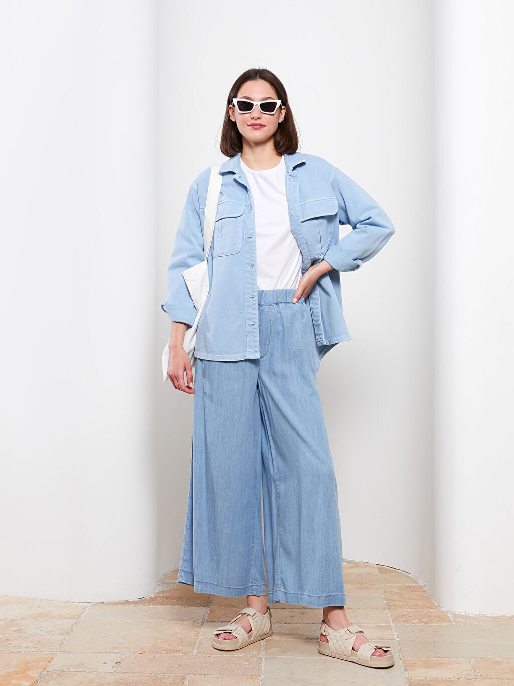 

Прямые широкие женские джинсы Rodeo с эластичной талией LCW Modest