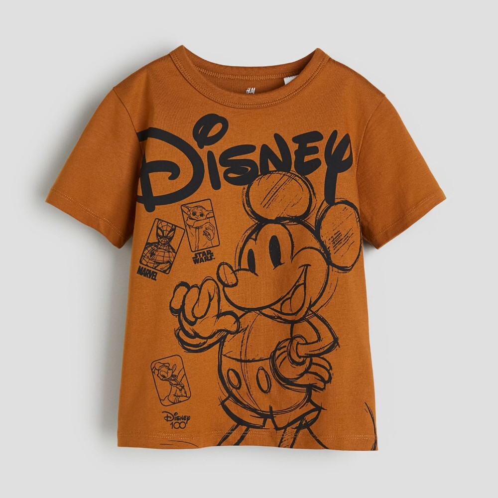 

Футболка H&M Kids Printed Cotton Disney, коричневый