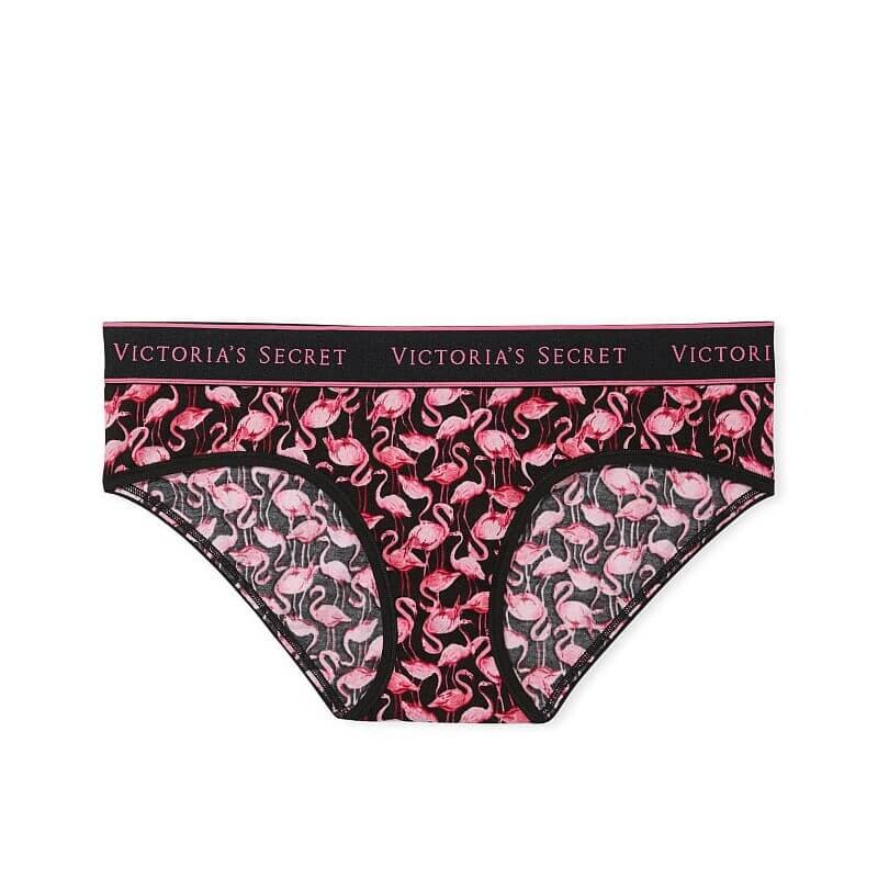 

Трусики-хипхаггеры Victoria's Secret Logo Cotton, черный/розовый