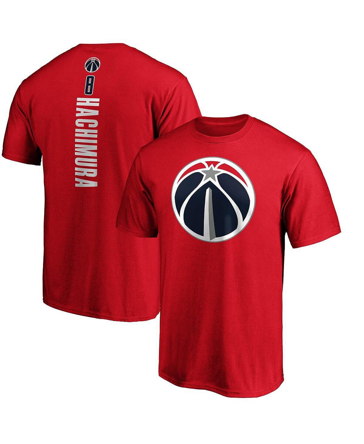 

Мужская футболка rui hachimura red washington wizards playmaker name number Fanatics, красный