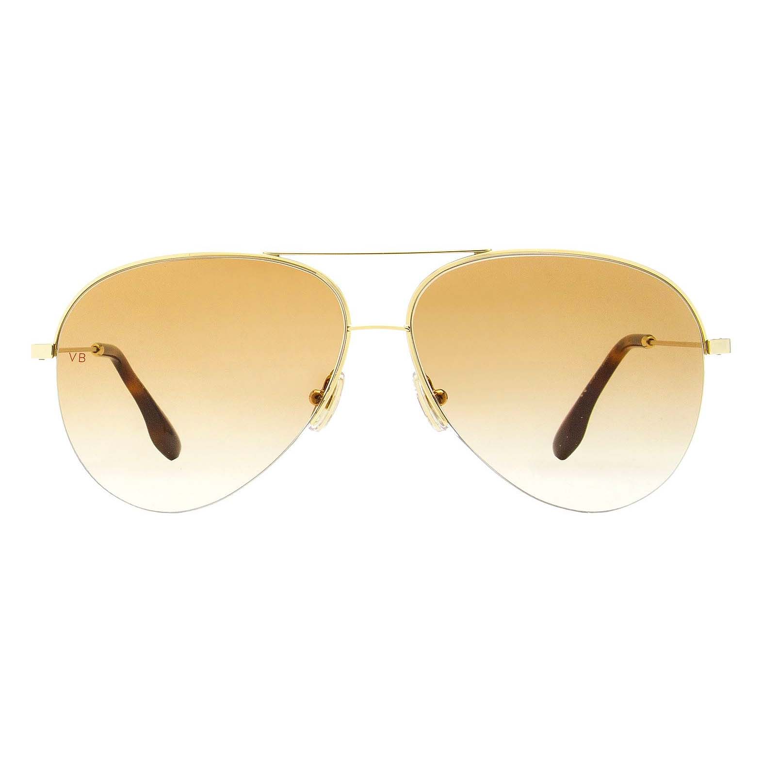 цена Солнцезащитные очки Victoria Beckham Aviator VB90S, коричневый