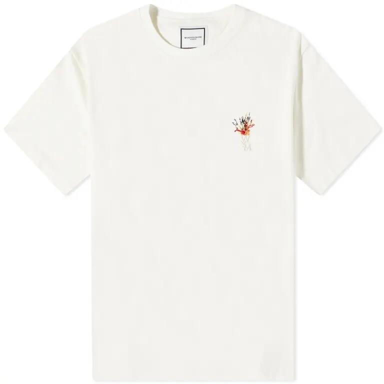 

Футболка Wooyoungmi Seoul Back Logo Mountain Graphic, белый